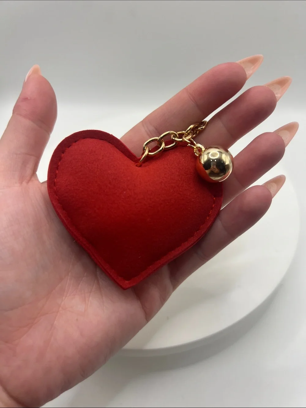 129. Red Heart "Nurse" Crystal Keychain with Tassel - Picture 4 of 4